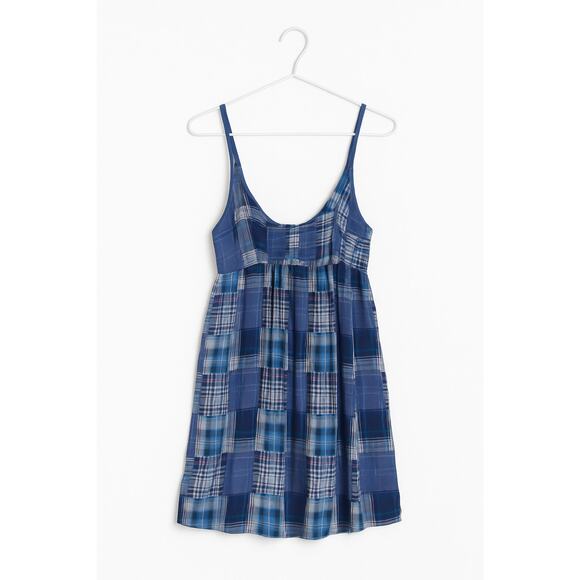 Faded Glory Women’s Blue Plaid Sundress Cotton Casual Dress Size 12 - Picture 2 of 5